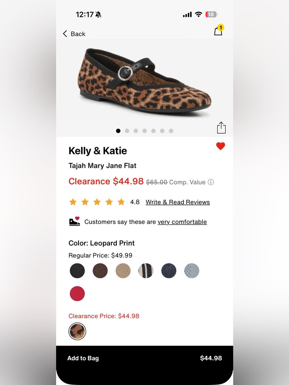 KELLY AND KATIE TAJAH MARY JANE FLAT ANIMAL PRINT BAND NEW IN BOX SIZE 8